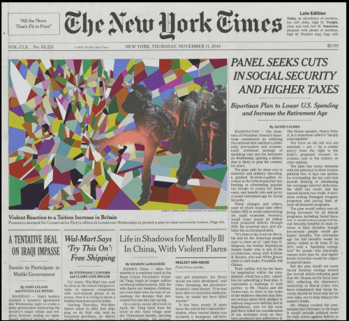 visual4wareness's tweet card. Via artsy/hyperallergic Fred Tomaselli’s New York Times frontpage prints and drawings are another example of an artist who uses the city in fascinating (and indirect) ways. In works like Nov. 11,...