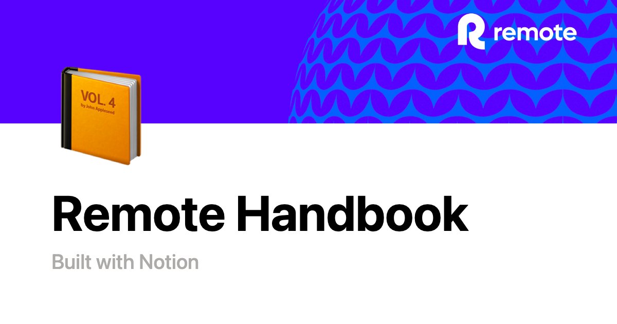 marcelolebre's tweet card. Welcome to Remote's public handbook! This section of our handbook is publicly available to support all our internal employees, other remote first companies, and candidates wondering what it's like to...