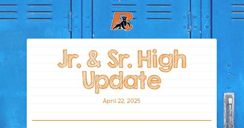 MrsWieseRHS's tweet card. Jr. & Sr. High Update