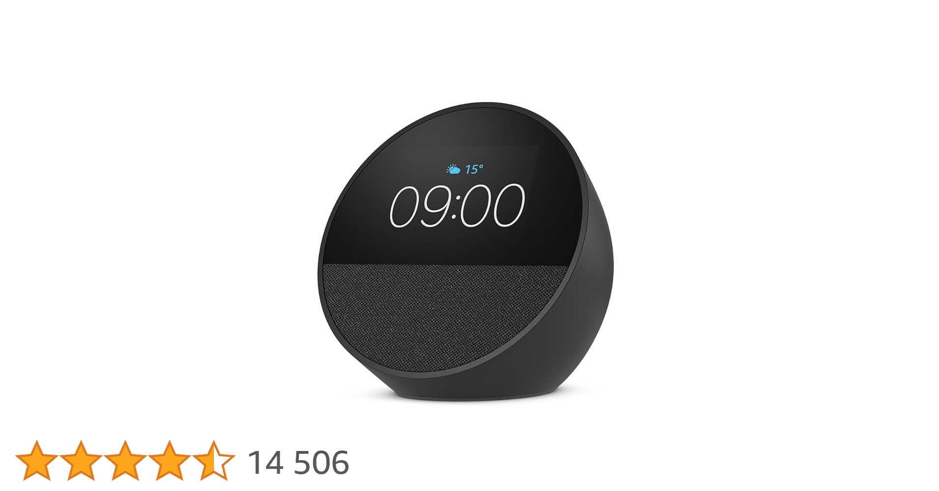 bonplansamazon_'s tweet card. Amazon Echo Spot (Nouvelle génération) | Réveil connecté avec un son de qualité et Alexa | Noir