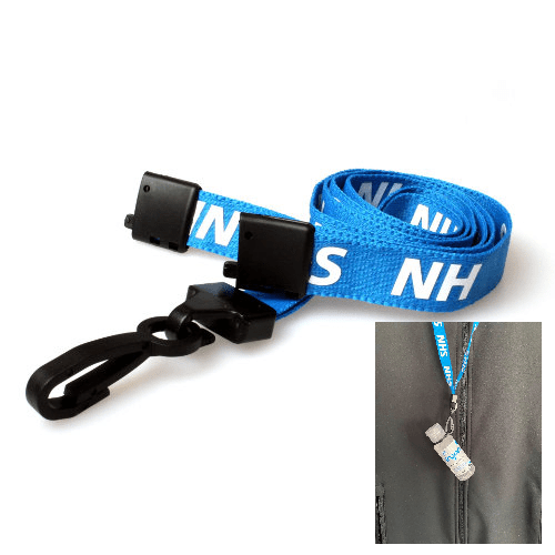 _IdentityPlus's tweet card. NHS J Clip Lanyard with Hand Sanitiser Flat fabric 15mm pre-printed lanyards Plastic J-clip Length – approx. 90cm Safety breakaway point NHS J Clip Lanyard with O Ring for Hand Sanitiser.  Premium...
