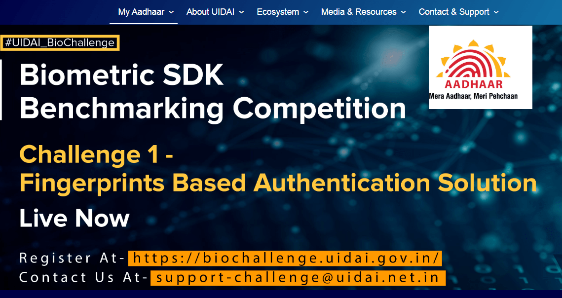 ilougemedia's tweet card. The Unique Identification Authority of India (UIDAI), in partnership with IIIT-Hyderabad, has launched a global biometric challenge aimed at evaluating