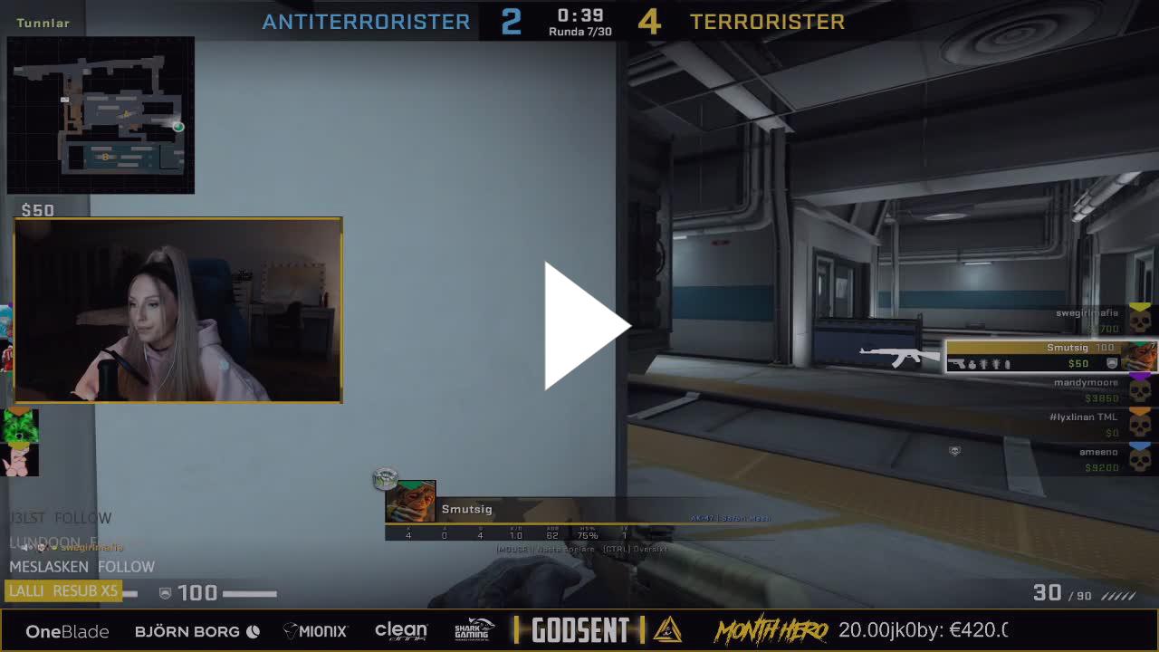 RyrreCSGO's tweet card. SwedishGirlMafia - tja :D