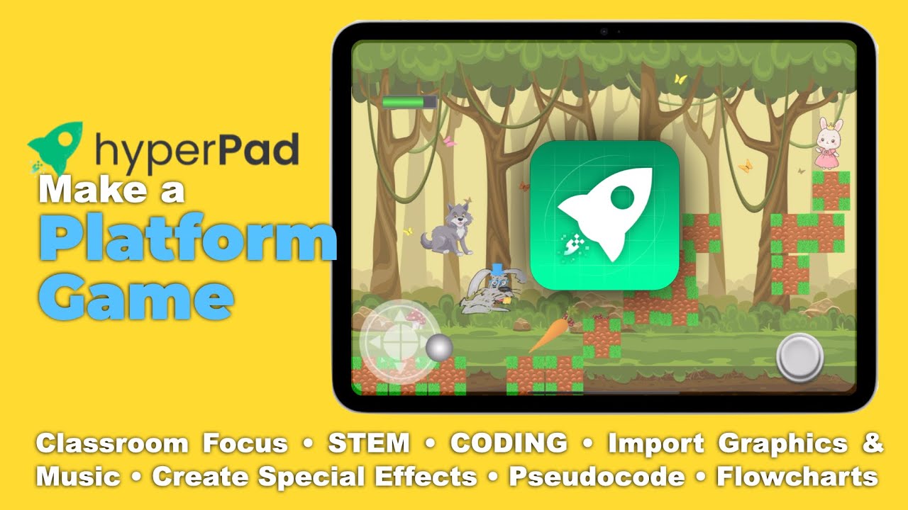 hyperPadApp's tweet card. How to Make a Game on iPad with hyperPad ( Education Focus )