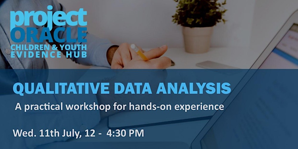 Project_Oracle's tweet card. This is a practical Workshop for hands-on experience. Qualitative data can help you provide a rich insight to whether a change is happening and how. In our Qualitative Data Analysis workshop you will...