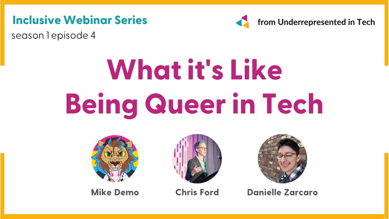UnderRepdInTech's tweet card. Being Queer in Tech - Inclusive Webinar Series