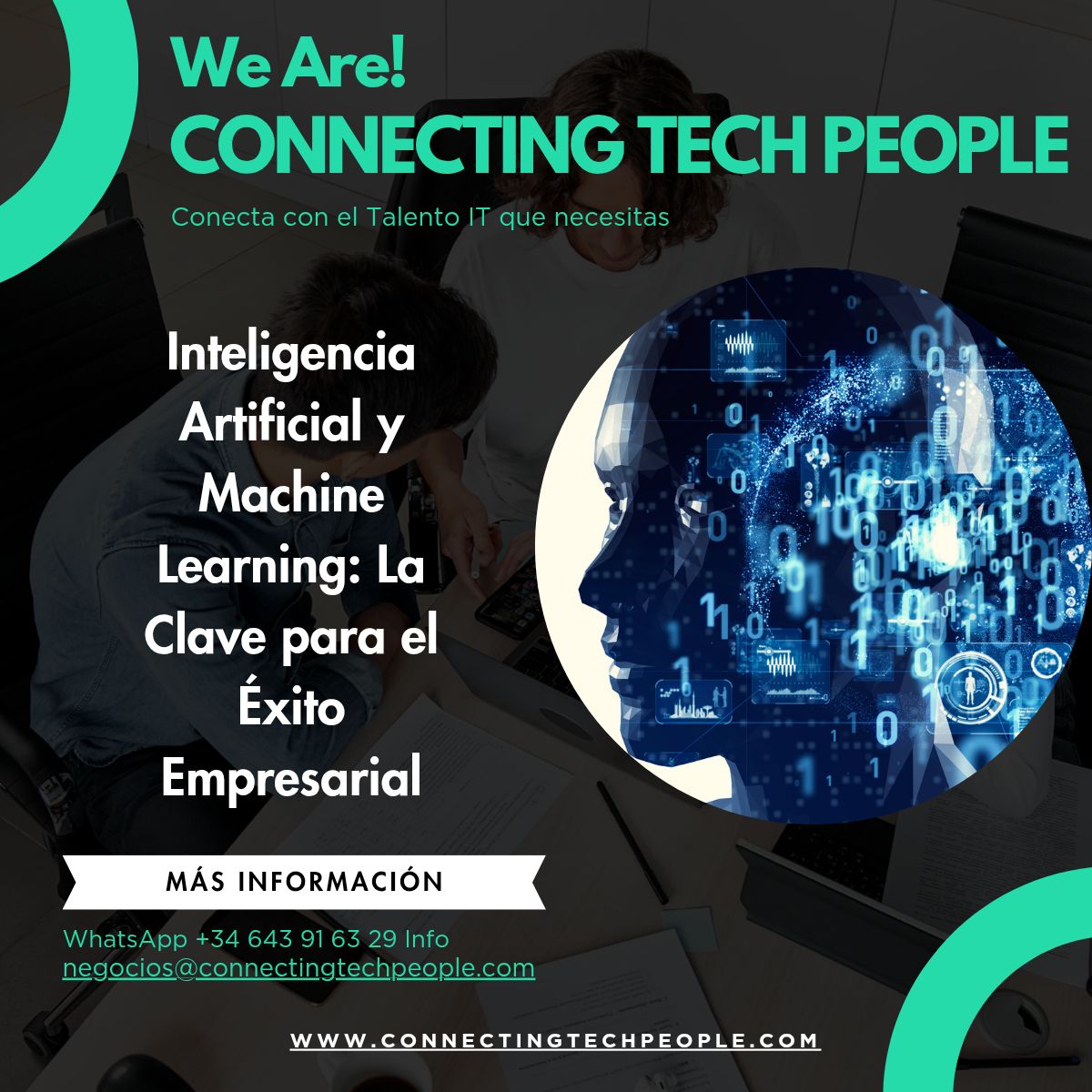 connectingtechp's tweet card. Inteligencia Artificial y Machine Learning: La Clave para el Éxito Empresarial La inteligencia artificial (IA) y el machine learning (ML) se han convertido en pilares fundamentales para la innovación...