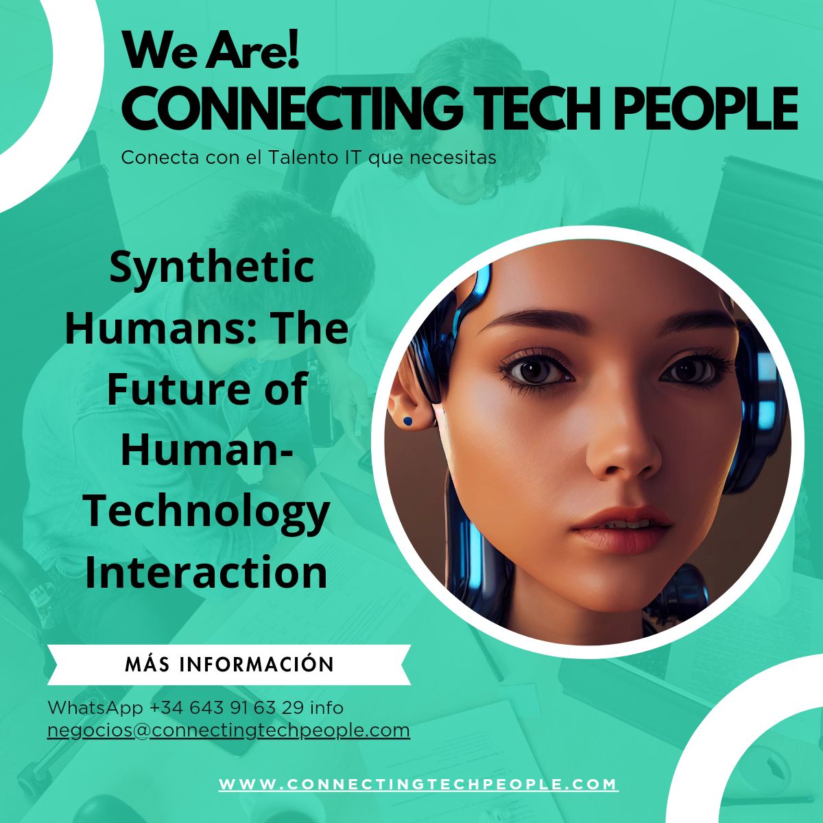 connectingtechp's tweet card. Synthetic Humans: The Future of Human-Technology Interaction Synthetic humans, or humanoid robots, are an advanced form of artificial intelligence designed to emulate human behavior, appearance, and...