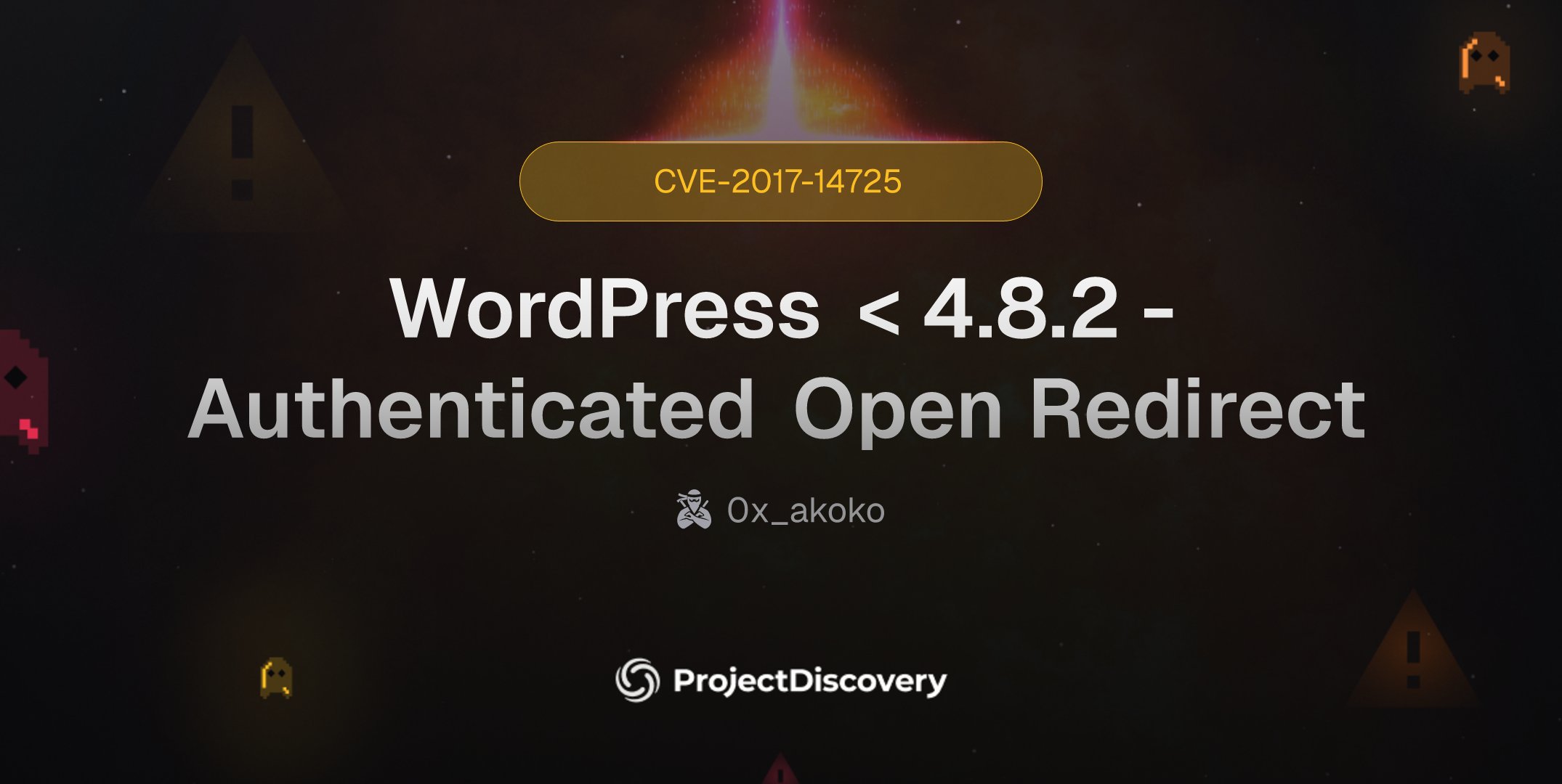 pdnuclei_bot's tweet card. WordPress versions before 4.8.2 contain an open redirect caused by improper validation in wp-admin/edit-tag-form.php and wp-admin/user-edit.php, letting attackers redirect users to malicious sites,...