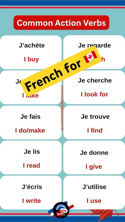nagoya052468's tweet card. French for beginners|Common Action Verbs in French|Learn French🇨🇦...
