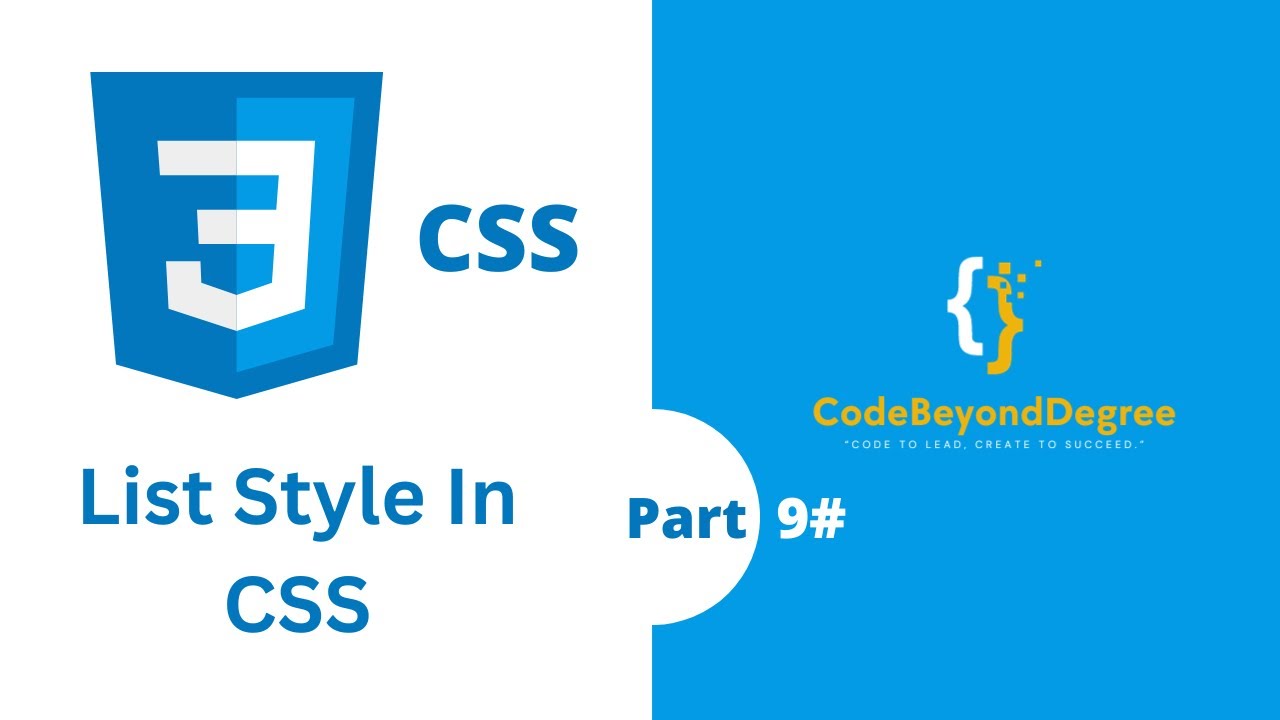 CodeBeyonDegree's tweet card. List Style Properties In CSS | CSS Tutorial In Hindi #9
