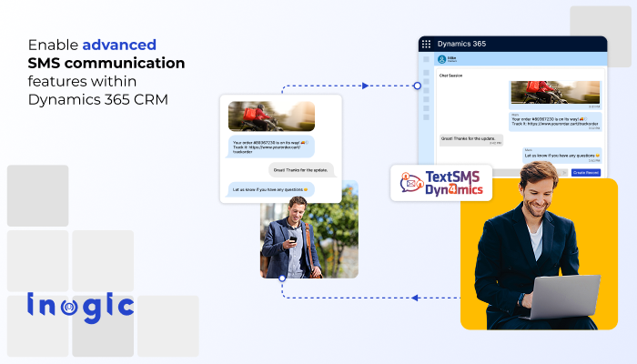inogic's tweet card. With TextSMS4Dynamics, send and receive text messages straight from Dynamics 365 CRM to stay connected with your customers in real-time.