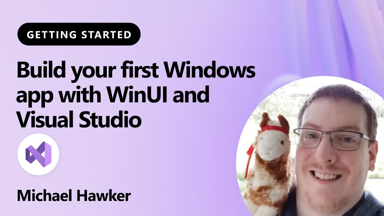 AndrewKeepCodin's tweet card. Build your first Windows app with WinUI and Visual Studio
