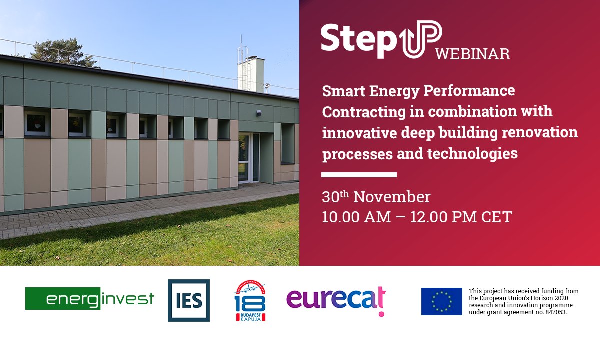 StepUP_EU's tweet card. WEBINAR – smart Energy Performance Contracting in combination with innovative deep building renovation processes and technologies Smart Energy Performance Contracting in combination with innovative...