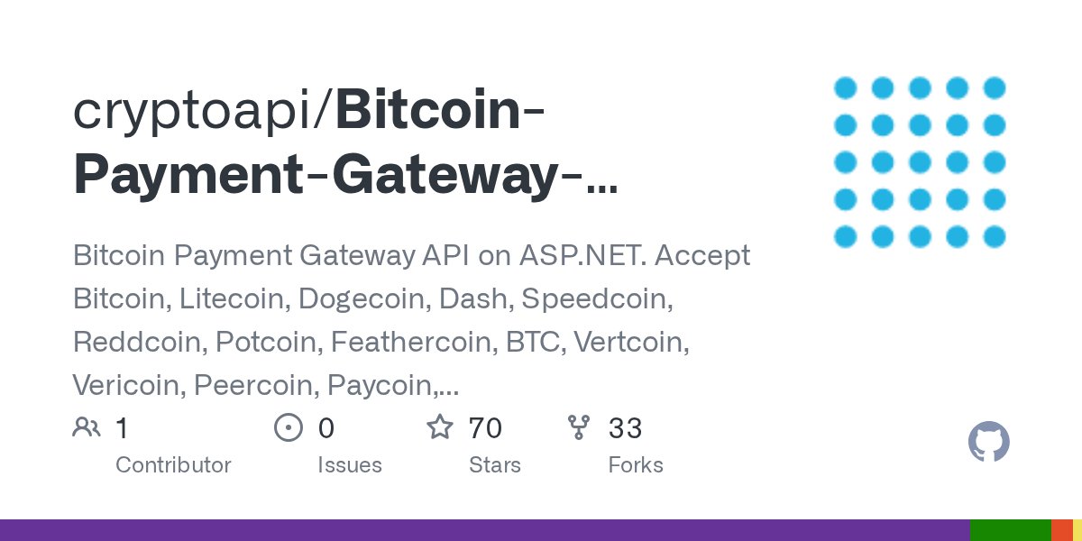 CryptocoinAPI's tweet card. Bitcoin Payment Gateway API on ASP.NET. Accept Bitcoin, Litecoin, Dogecoin, Dash, Speedcoin, Reddcoin, Potcoin, Feathercoin, BTC, Vertcoin, Vericoin, Peercoin, Paycoin, MonetaryUnit, Swiscoin Payme...