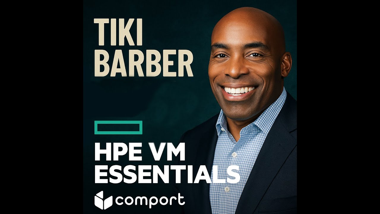 kimes_tech's tweet card. HPE VM Essentials with Tiki Barber and Comport