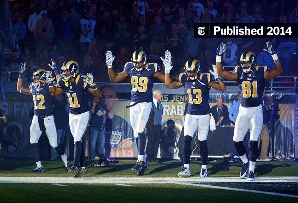 VerbatimLecture's tweet card. Some N.F.L. players from Washington and St. Louis have openly protested the actions of the police in Missouri, shedding light on a sensitive issue. The two teams play on Sunday.