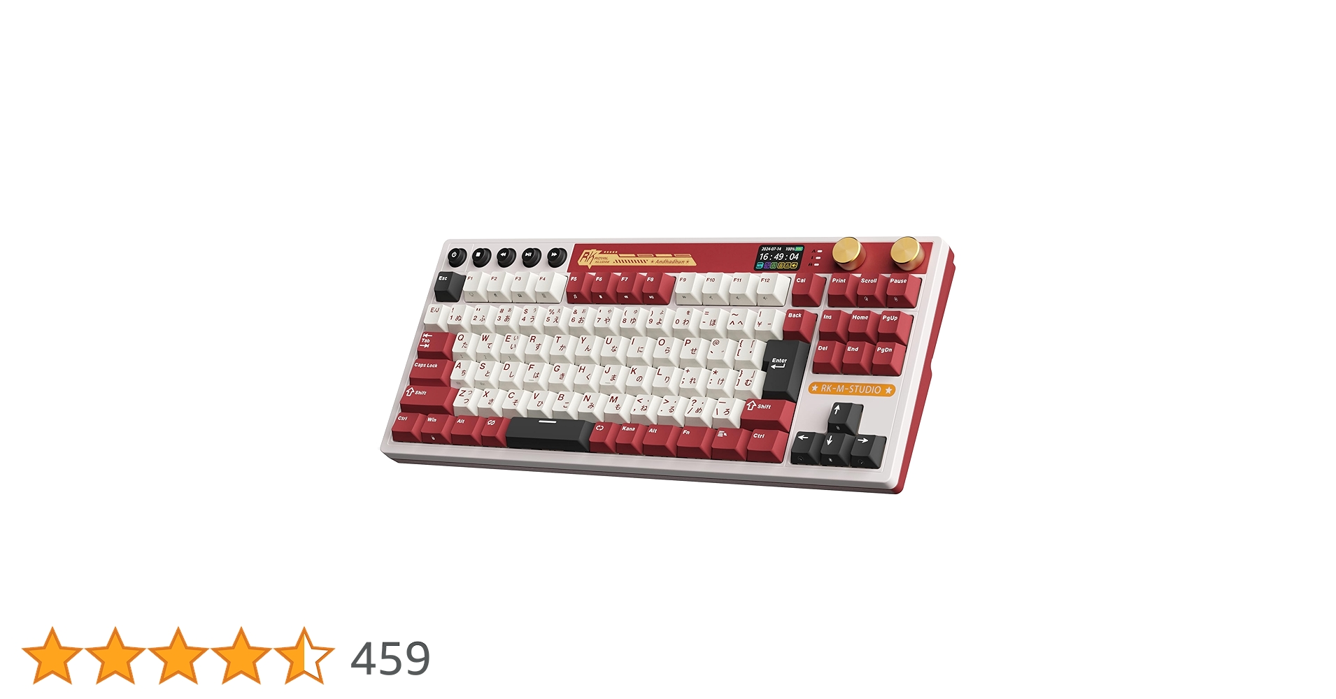 GameLifeLab's tweet card. RK ROYAL KLUDGE M87 ワイヤレスゲーミングキーボード スマートスクリーンとボリュームノブ付き Bluetooth メカニカルキーボード 7500mAhバッテリーで20日間の動作をサポート ファンクションキー付きキーボード75% ホットスワップ可能なメカニカルキーボード クリームスイッチ付き 2.4Ghz/Bluetooth/USB-C ガスケットマウントキーボード