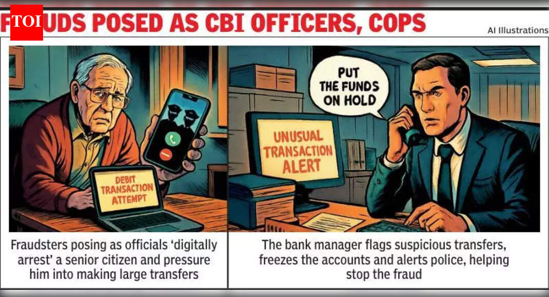 bgmahesh's tweet card. Gurgaon: A bank officer who noticed consecutive high-value money transfers from a customer's account and, thinking on her feet, intervened with recipi.