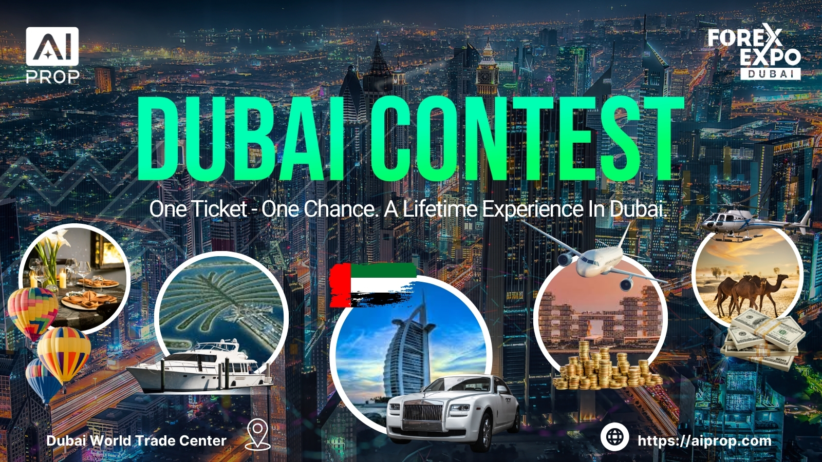 Dodeptrai99's tweet card. 🏆 Special  PRIZE: A $15,000 All-Inclusive Trip to Dubai for 1 person including: