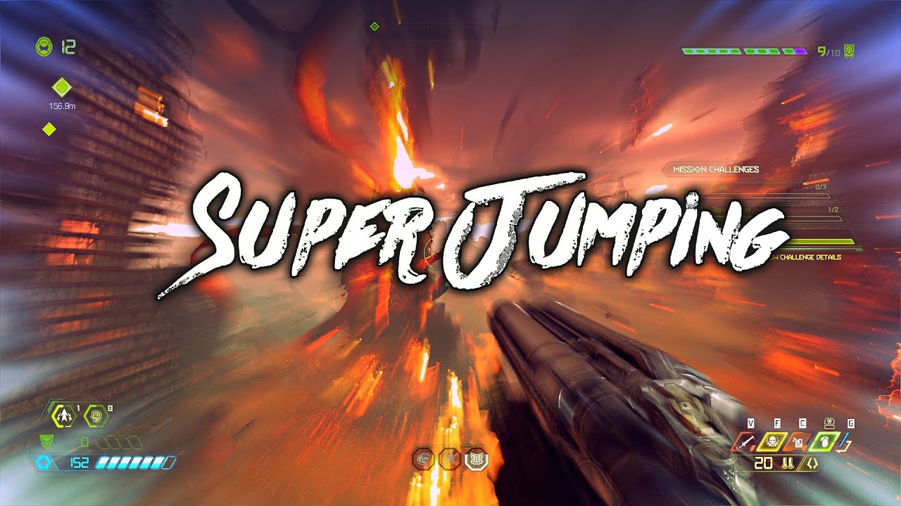 FPSG4M3R's tweet card. Doom Eternal - Super Jump Dashing