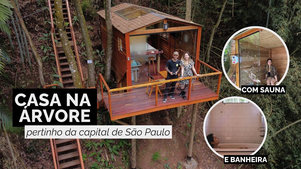 ExperimenteSP's tweet card. Casa na árvore: pertinho de São Paulo para se hospedar