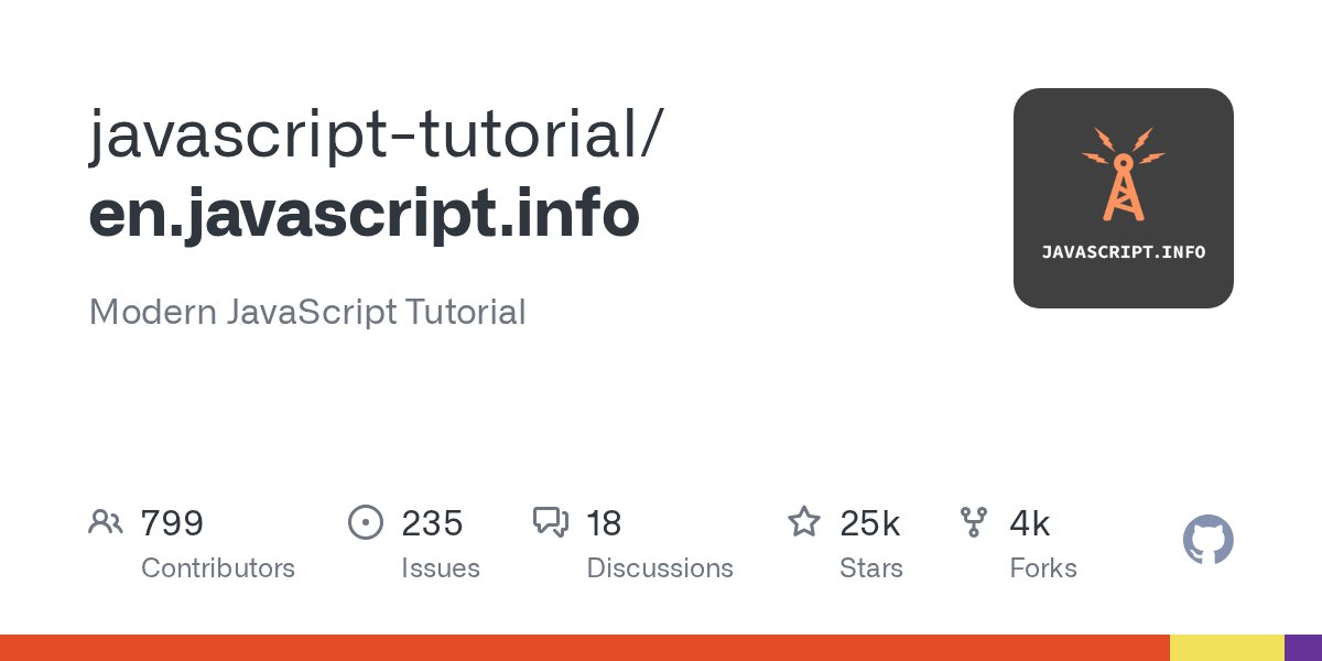 Shefali__J's tweet card. Modern JavaScript Tutorial . Contribute to javascript-tutorial/en.javascript.info development by creating an account on GitHub.