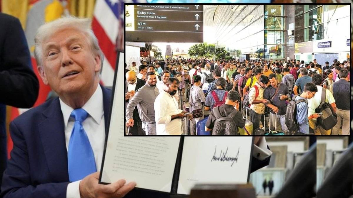 nidhimudgill's tweet card. अमेरिकी राष्ट्रपति डोनाल्ड ट्रंप के फैसले से अफरा-तफरी मच गई, H-1B वीजा फीस में वृद्धि के बाद भारत से अमेरिका जाने वाली फ्लाइट्स के किराए में उछाल देखने को मिल रहा है।