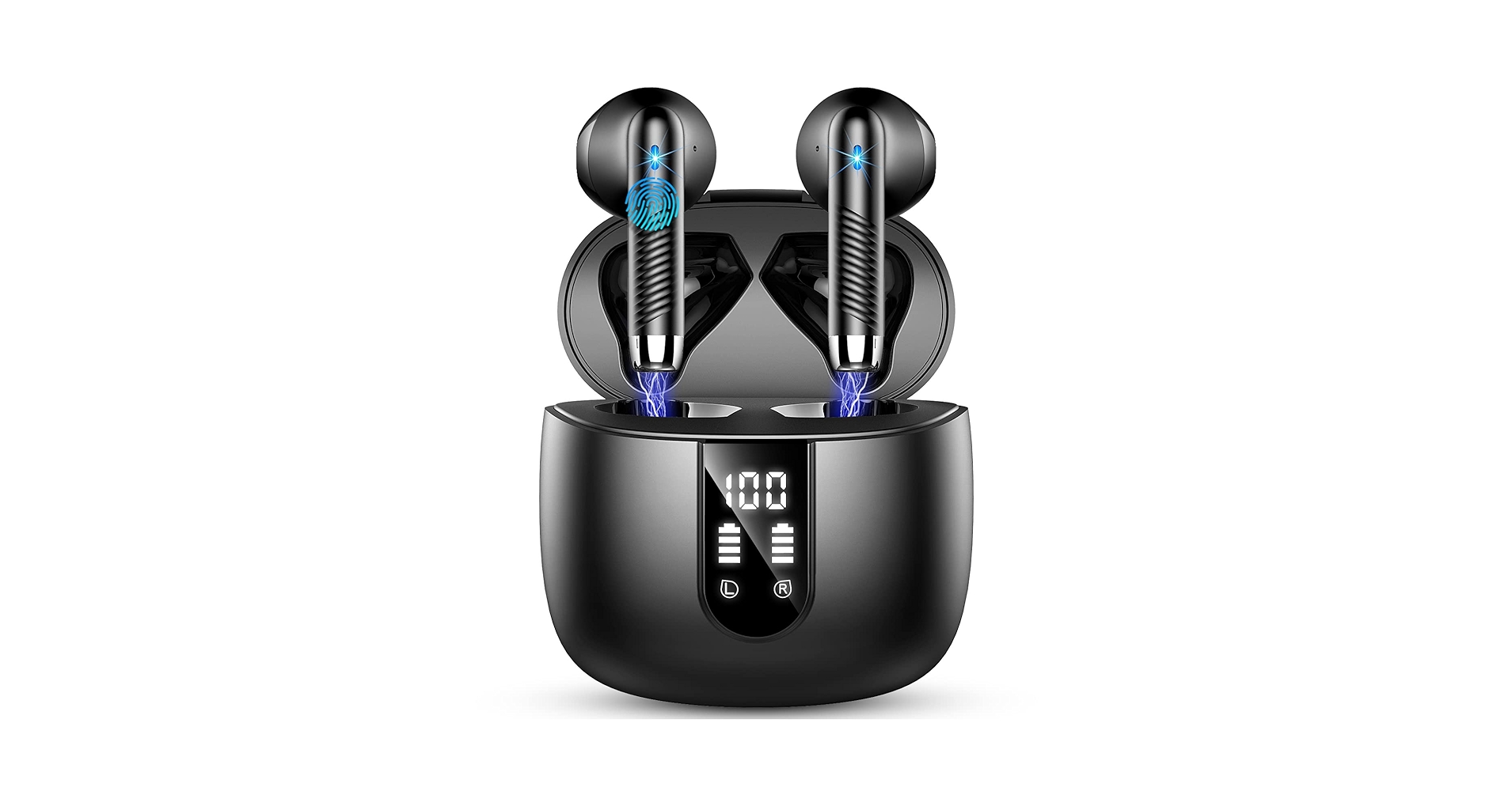 ve_0f's tweet card. Wireless Earbuds, Bluetooth Headphones V5.4 Stereo Bass Ear buds with ENC Noise Cancelling Mics, 40H Bluetooth Earbuds with LED Display Charging Case, IP7 Waterproof Earphones for Android iOS, Black