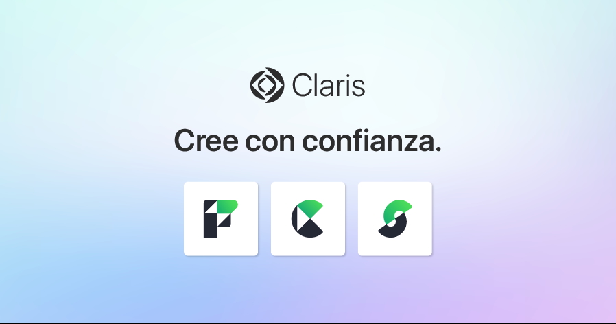es_claris's tweet card. Agilice el desarrollo de apps con la Plataforma Claris. Cree aplicaciones empresariales personalizadas e impulsadas por IA más rápidamente en una plataforma en la que confían los solucionadores de...