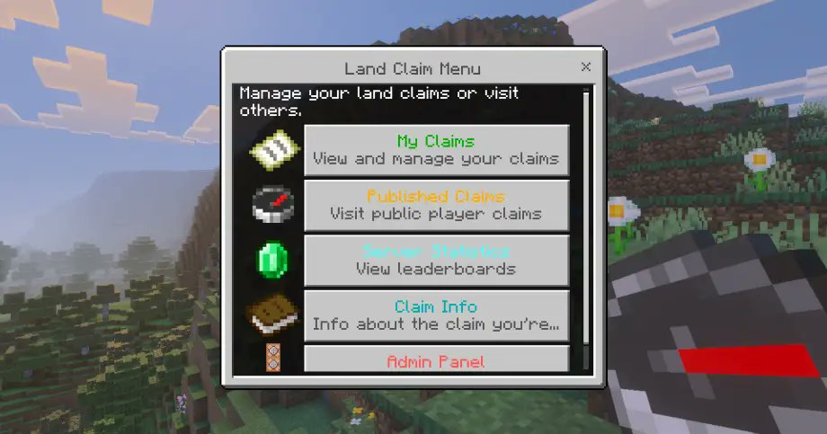 modbay_feed's tweet card. This addon gives players a claim wand to reserve and protect their builds, allowing up to five customizable protected areas with easy chat command management.