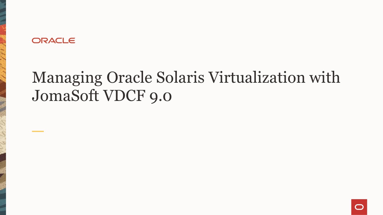 marcel_jomasoft's tweet card. Managing Oracle Solaris Virtualization with JomaSoft VDCF 9.0