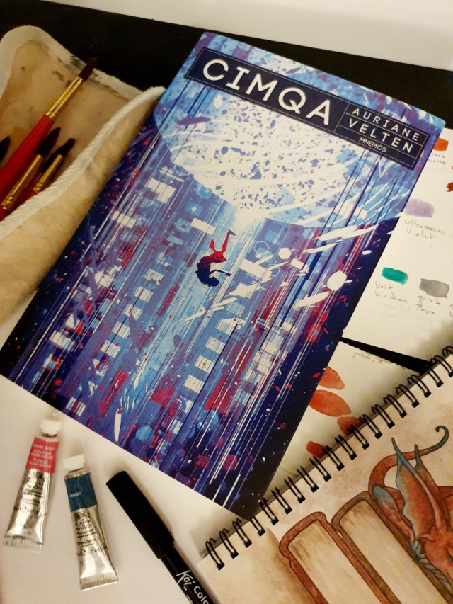 LecturesDuPanda's tweet card. Cimqa est le 2e roman d’Auriane Velten, après le très bon After®, qui a reçu le prix Utopiales 2021. Autant dire que quand j’ai vu l’annonce de Cimqa, j’avais hâte de le découvrir, et je n’ai pas é…