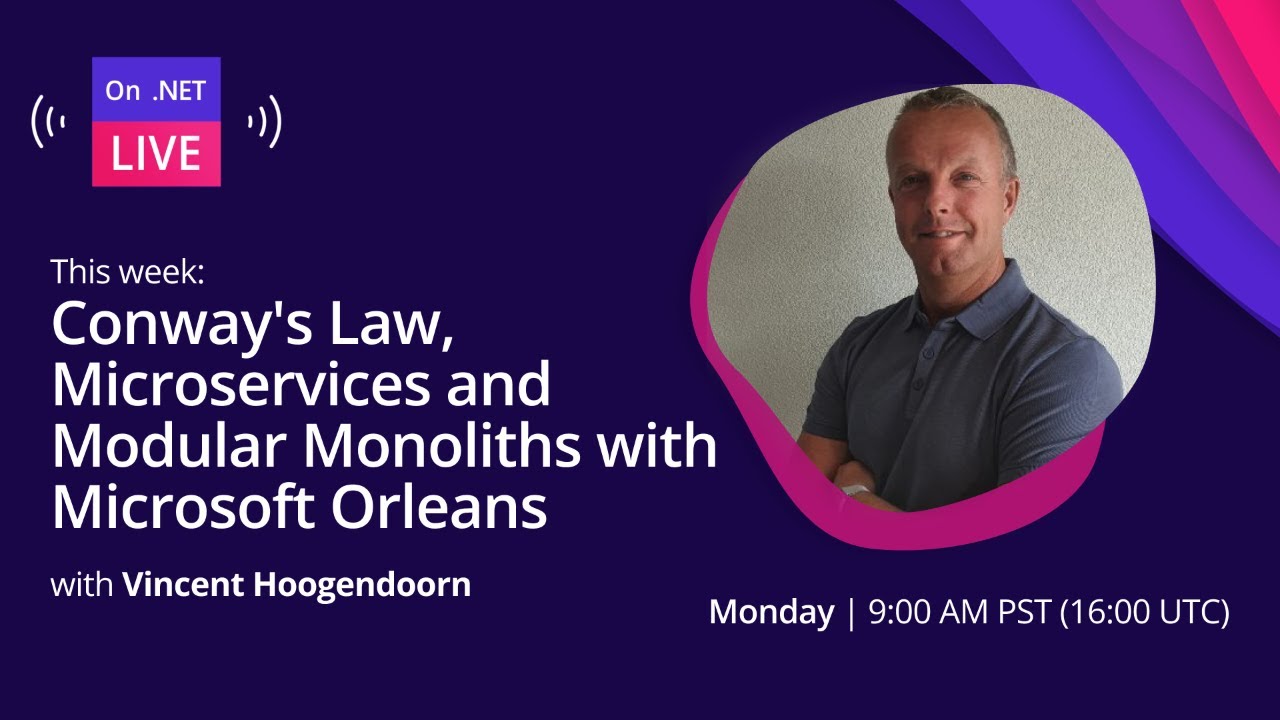 davidpine7's tweet card. On .NET Live - Conway's Law, Microservices and Modular Monoliths with...