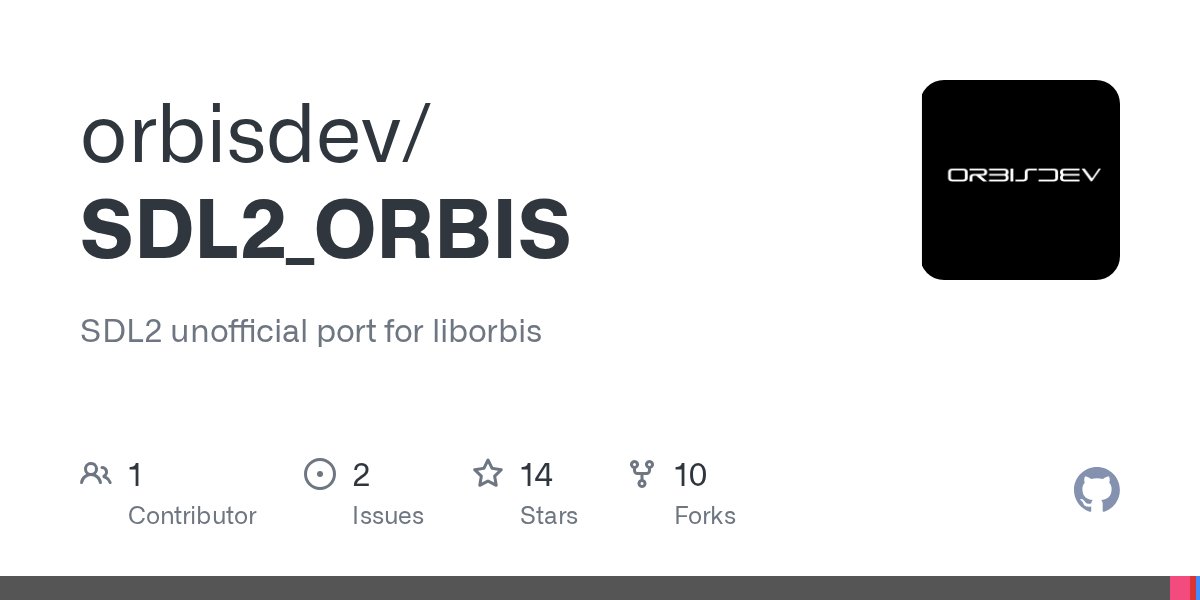 psxdev's tweet card. SDL2 unofficial port for liborbis. Contribute to orbisdev/SDL2_ORBIS development by creating an account on GitHub.