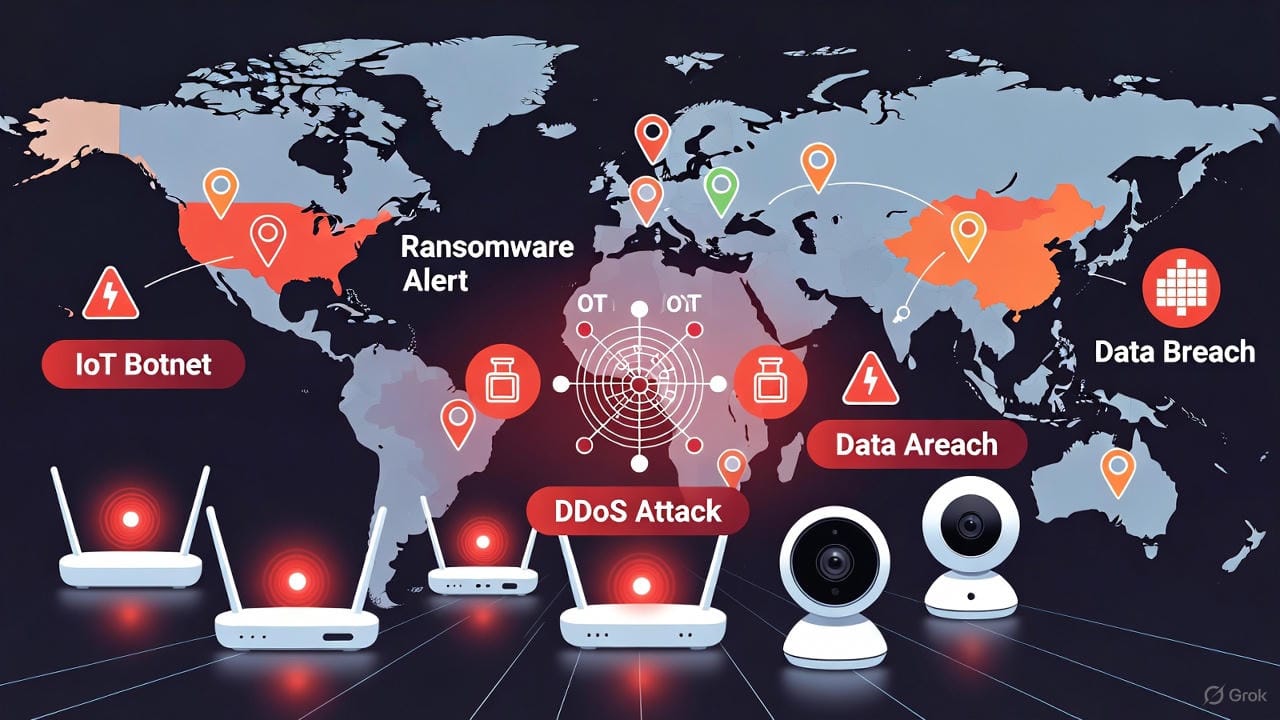 logicweb's tweet card. Explore recent cybersecurity threats to IoT devices in 2025 and learn how to protect your connected systems effectively.