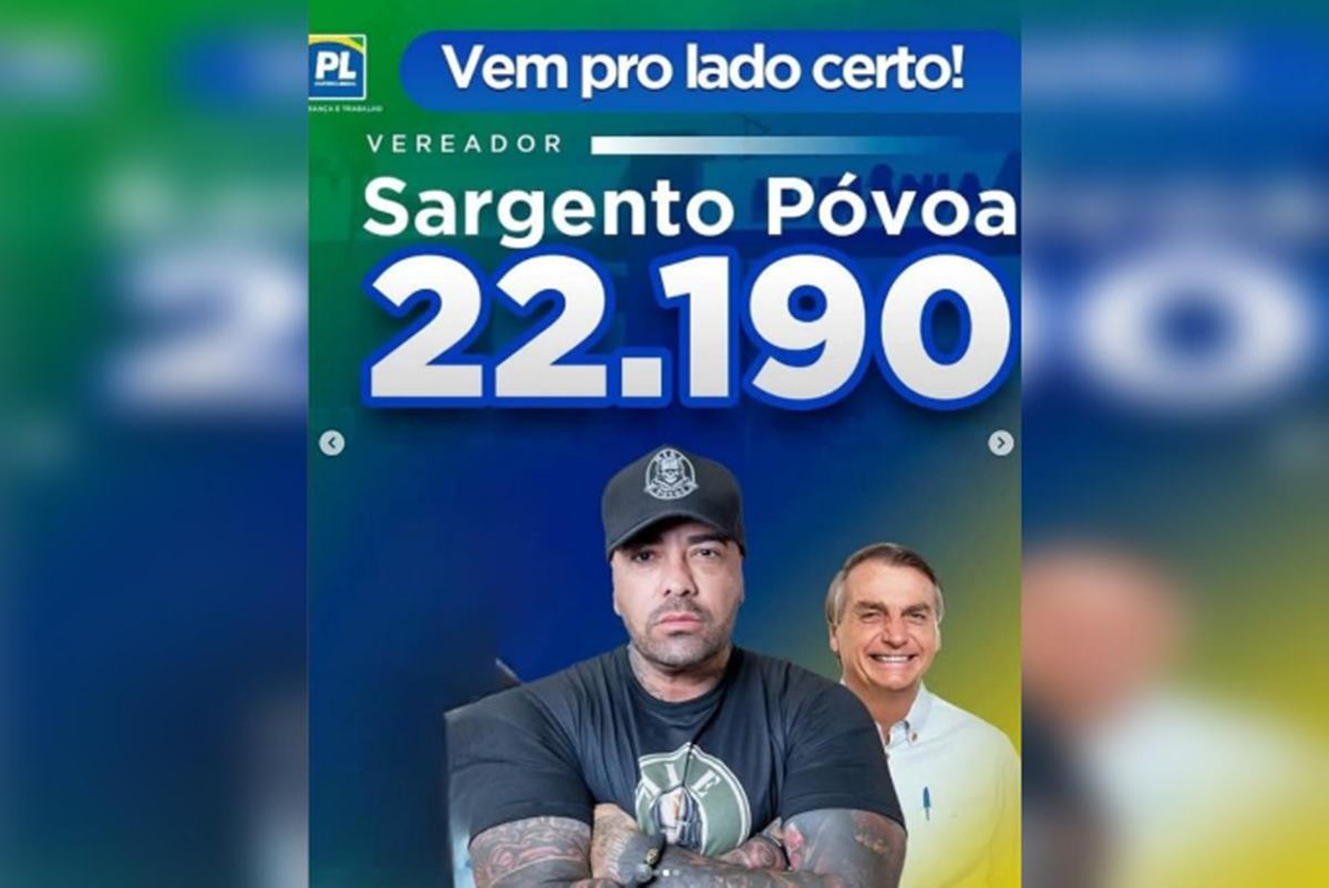 Metropoles's tweet card. O sargento da PMGO Hebert Póvoa, que espancava vítimas com taco de baseball, foi candidato a vereador pelo Partido Liberal (PL) em 2024