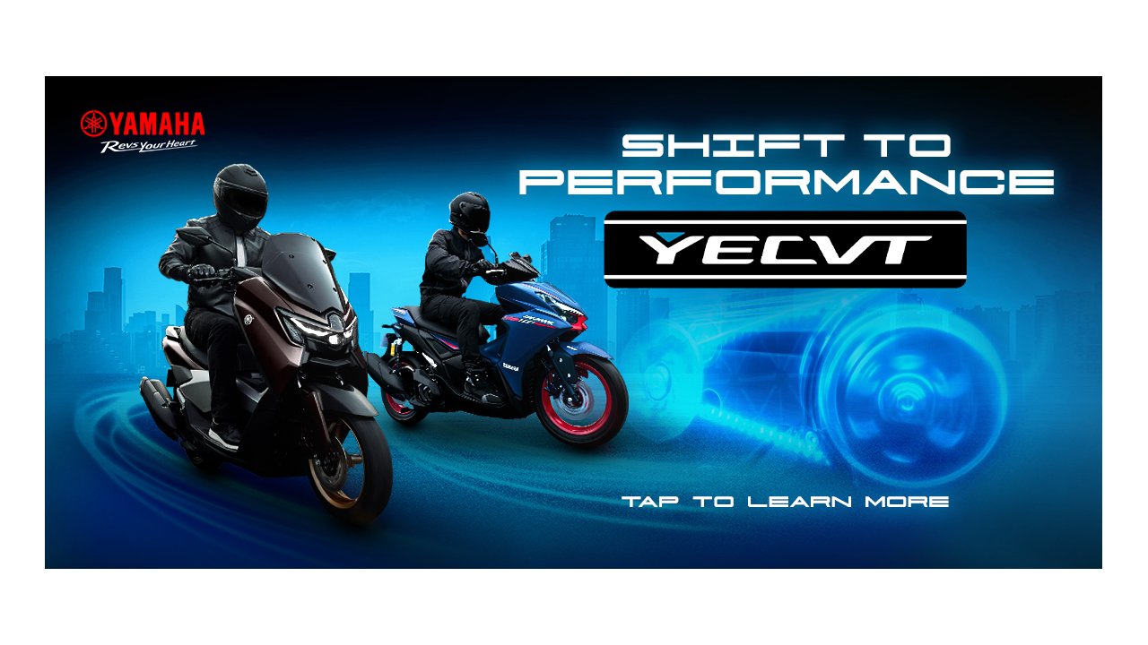 TrffcNtwrk_Ph's tweet card. The YECVT redefines scooter performance, offering adaptive Sport/Touring modes and a Shift Down button for instant acceleration and control.