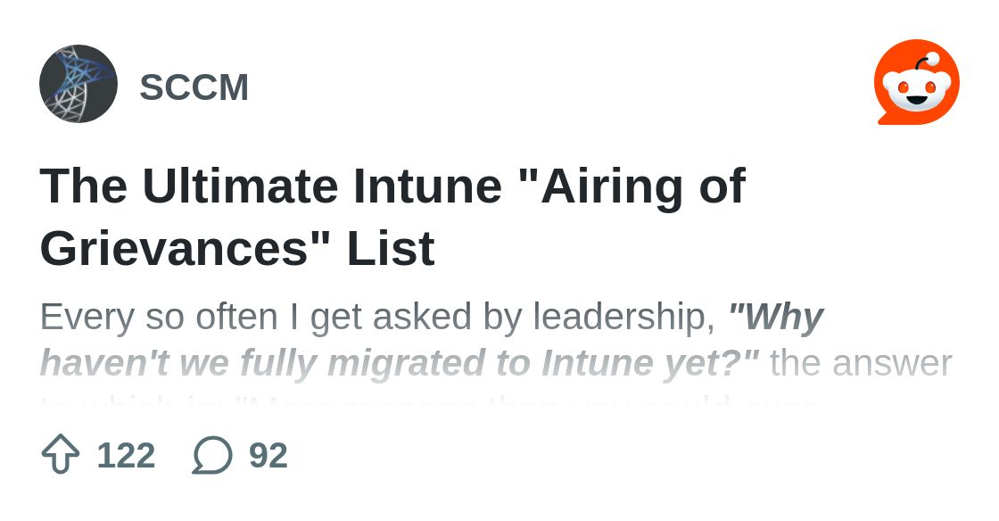 PJ_Marcum's tweet card. Explore this post and more from the SCCM community