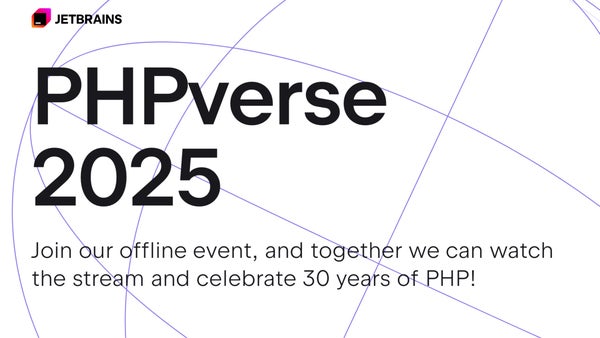 phpugmunich's tweet card. Dear PHP Community JetBrains is inviting us to gather at the JetBrains Event Space to watch the **PHPverse** stream together and celebrate 30 years of PHP. The stream sta