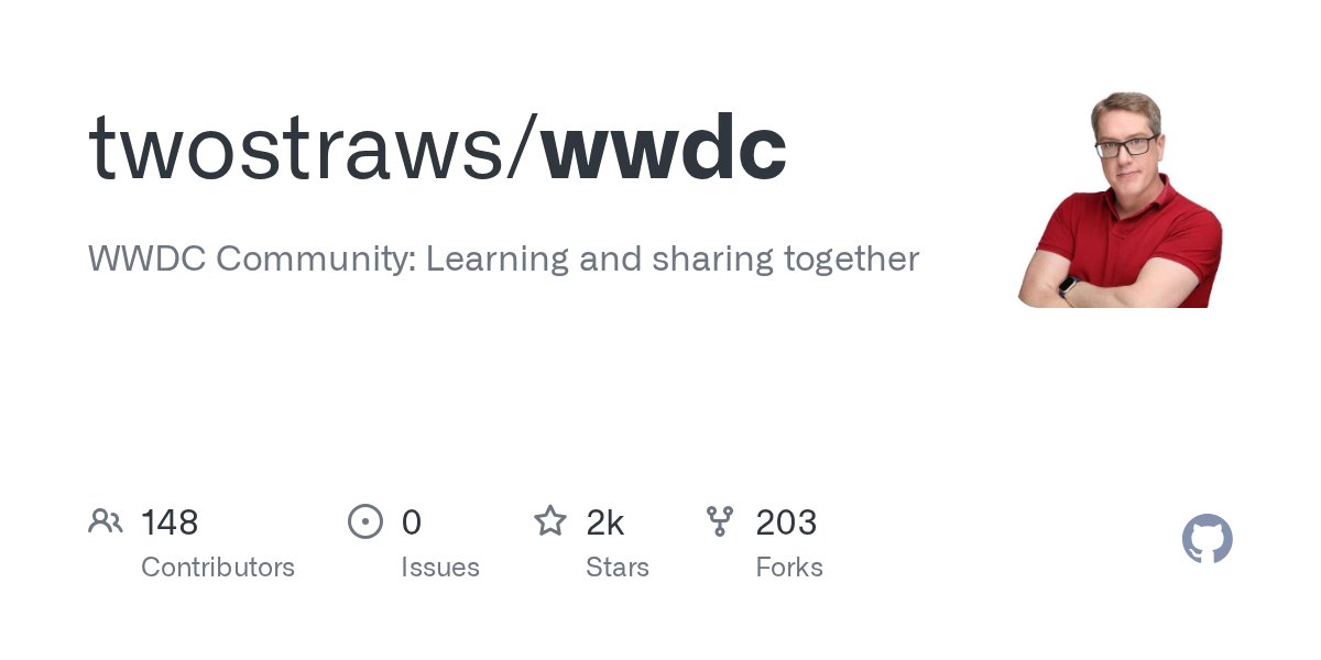 twostraws's tweet card. WWDC Community: Learning and sharing together. Contribute to twostraws/wwdc development by creating an account on GitHub.