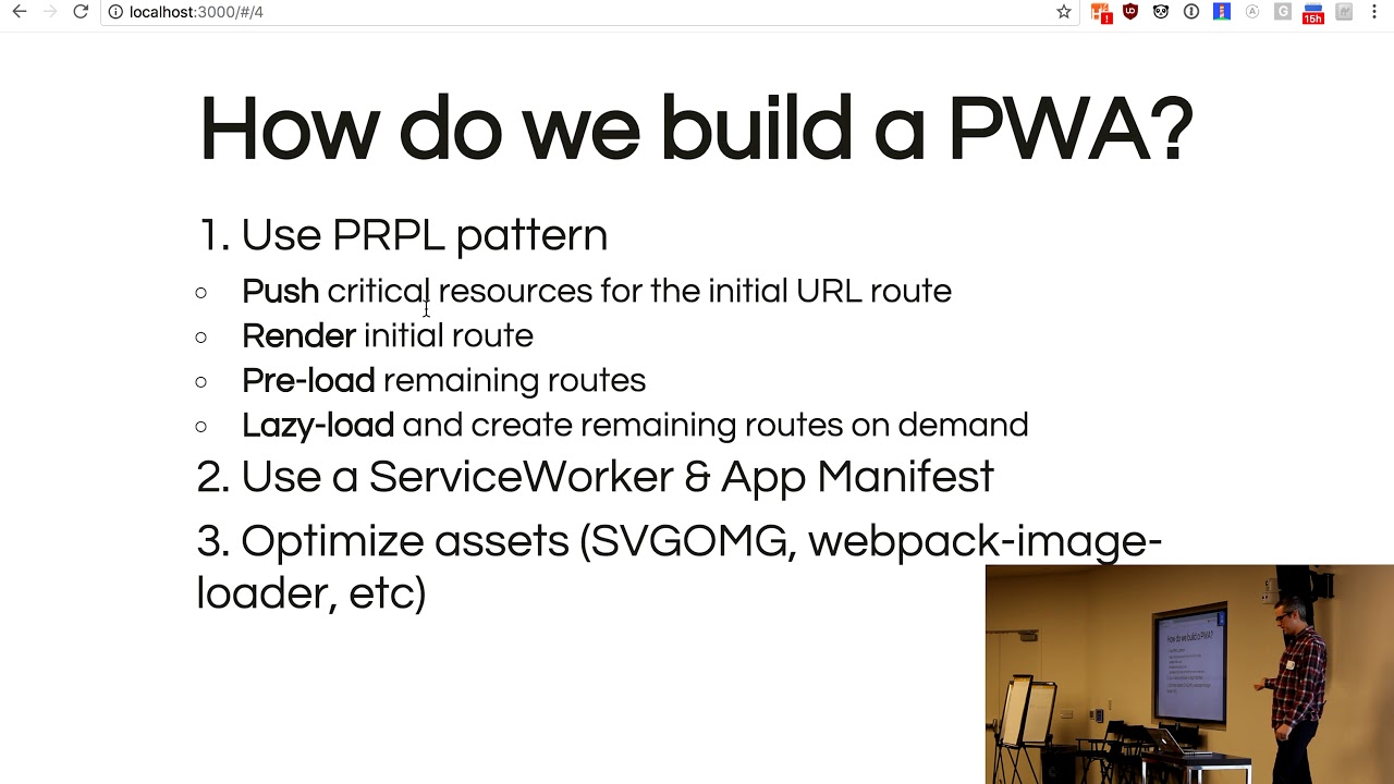phoenixreactjs's tweet card. Progressive Web Apps presented by Kyle Cesmat