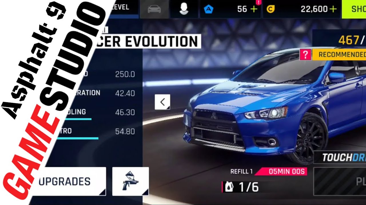 GameStudioSL's tweet card. Asphalt 9 GAME PLAY with CINEMATIC REPLAY - Mitsubishi Lancer...