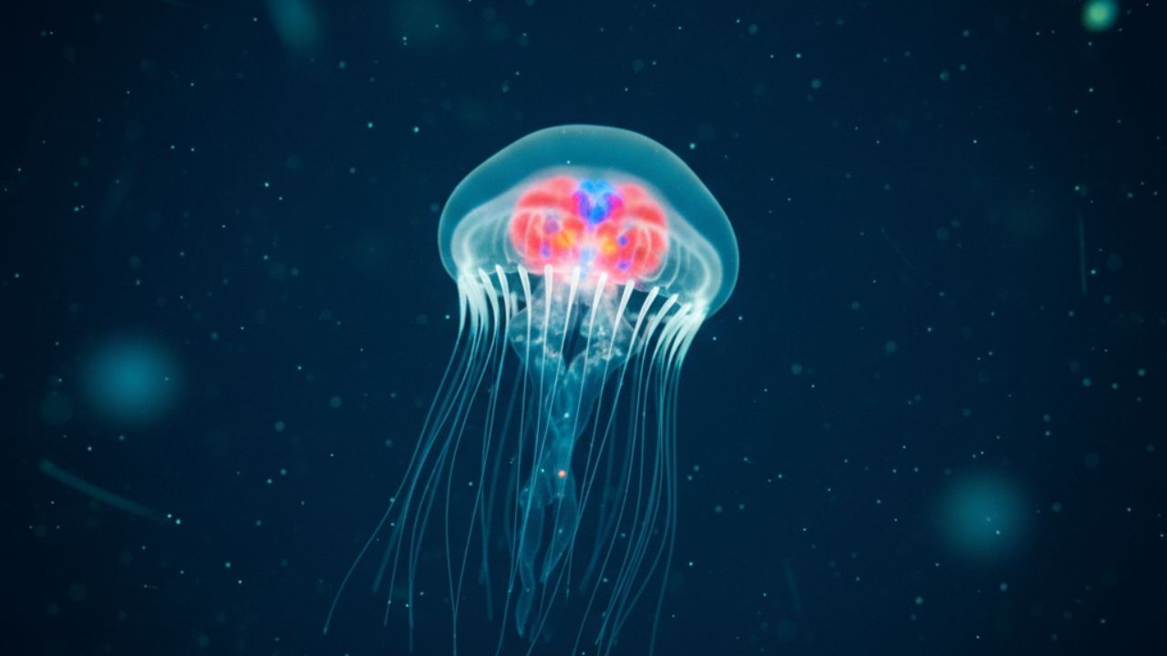 AgrawalSac23619's tweet card. વિશ્વમાં એક એવો સમુદ્રી જીવ અસ્તિત્વ ધરાવે છે જે મૃત્યુને ટાળીને પુનર્જન્મની અદભુત ક્ષમતા ધરાવે છે. તણાવમાં તે પુખ્ત સ્વરૂપ છોડી પોલીપ બને છે, આમ જીવનચક્ર ફરી શરૂ કરે છે. તેની વૃદ્ધત્વ ઉલટાવવાની...