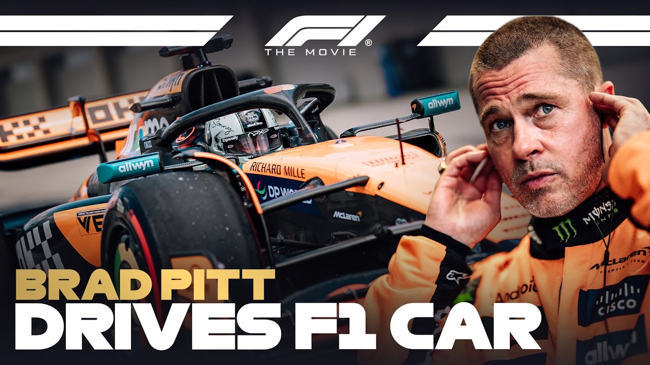 isamutlib's tweet card. Brad Pitt Drives An F1 Car For The First Time | Full Day With McLaren