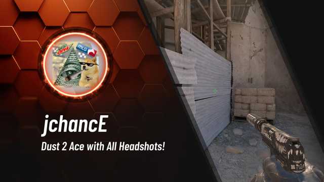 jchancEcsgo's tweet card. Dust 2 Ace with All Headshots!