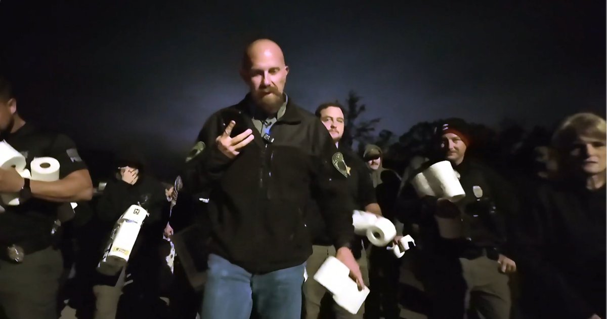 CBSEveningNews's tweet card. The Heflin Police Department decided to join the fun after students from Cleburne County High School toilet papered homes and businesses.