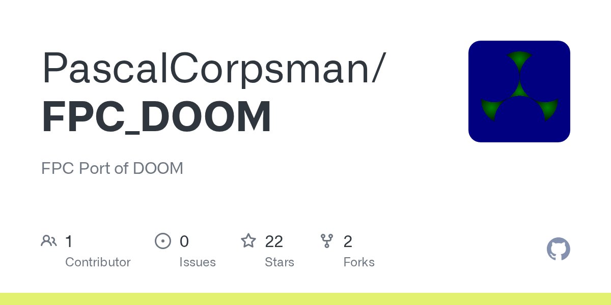 Pascal_Congress's tweet card. FPC Port of DOOM. Contribute to PascalCorpsman/FPC_DOOM development by creating an account on GitHub.