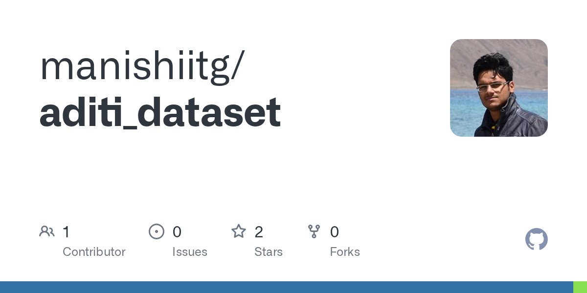 manish_iitg's tweet card. Contribute to manishiitg/aditi_dataset development by creating an account on GitHub.