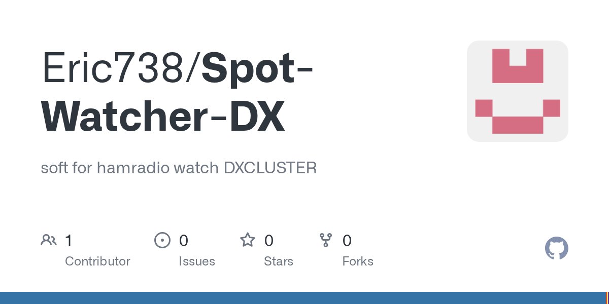 f1smv's tweet card. soft for hamradio watch DXCLUSTER. Contribute to Eric738/Spot-Watcher-DX development by creating an account on GitHub.